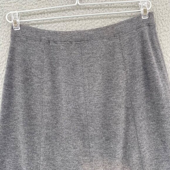 Chicos Skirt Womens 0 US 4 Gray Godet Trumpet Midi Stretch Knit Pull On Everyday - Picture 4 of 11